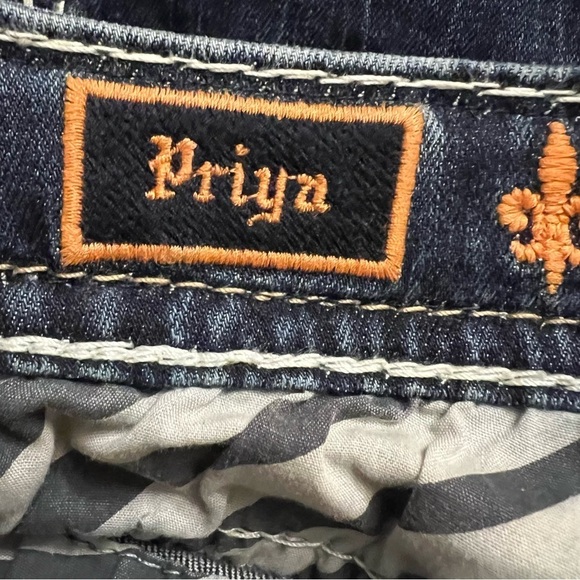 Rock Revival Priya Straight Stretch Jeans distressed rips bling 27 EUC - Picture 12 of 15